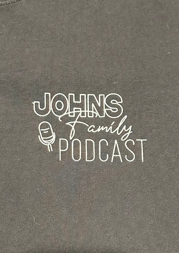 Faded Black Johns Family Podcast Logo Tee |
