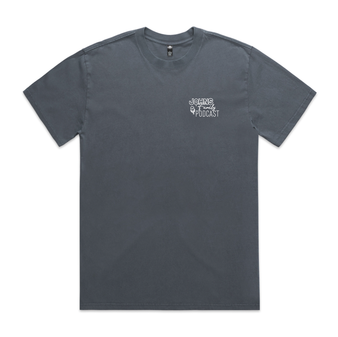 Faded Indigo Johns Family Podcast Logo Tee |